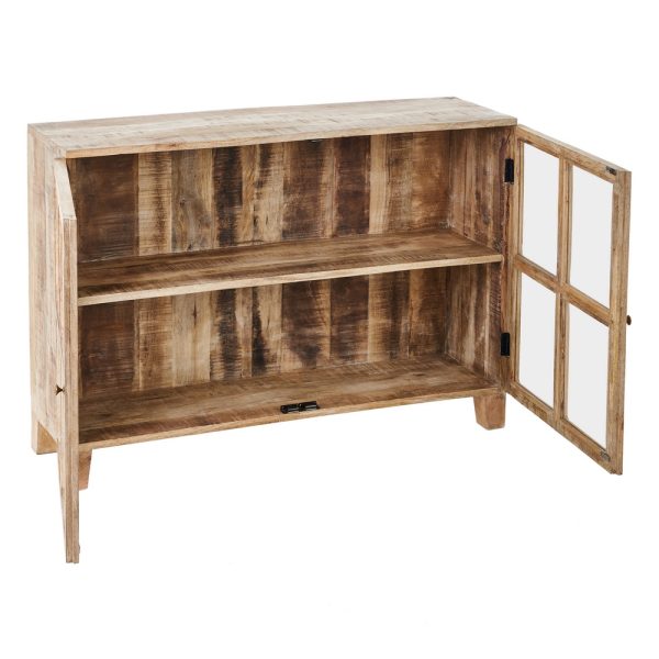VITRINA BLANCO ROZADO MADERA DE MANGO 120 X 35,50 X 88,50 CM