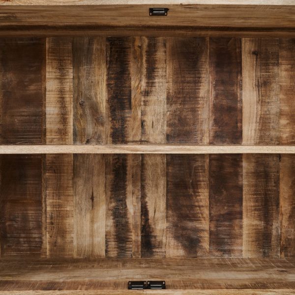 VITRINA BLANCO ROZADO MADERA DE MANGO 120 X 35,50 X 88,50 CM