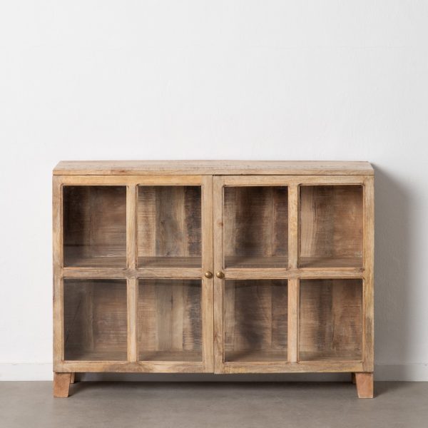 VITRINA BLANCO ROZADO MADERA DE MANGO 120 X 35,50 X 88,50 CM