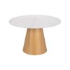 MESA COMEDOR BLANCO-NATURAL 120 X 120 X 75 CM