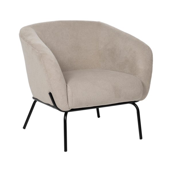 SILLÓN BEIGE TEJIDO-METAL 77 X 72 X 68 CM