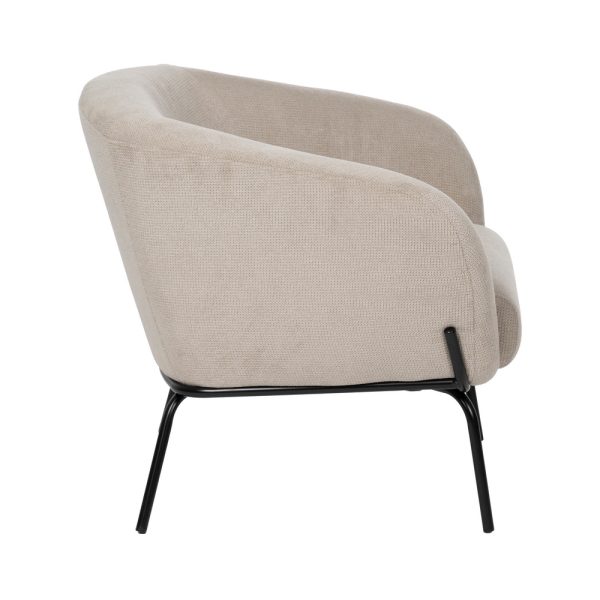 SILLÓN BEIGE TEJIDO-METAL 77 X 72 X 68 CM