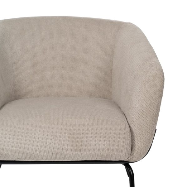 SILLÓN BEIGE TEJIDO-METAL 77 X 72 X 68 CM