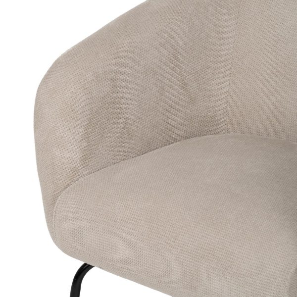 SILLÓN BEIGE TEJIDO-METAL 77 X 72 X 68 CM