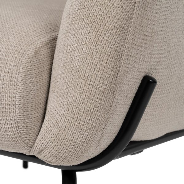 SILLÓN BEIGE TEJIDO-METAL 77 X 72 X 68 CM