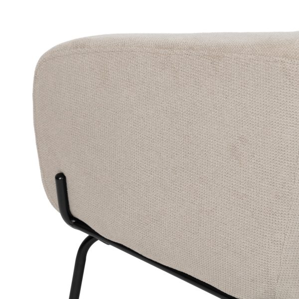 SILLÓN BEIGE TEJIDO-METAL 77 X 72 X 68 CM