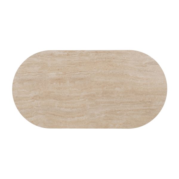 MESA CENTRO BEIGE PIEDRA MDF DECORACIÓN 120 X 60 X 46 CM