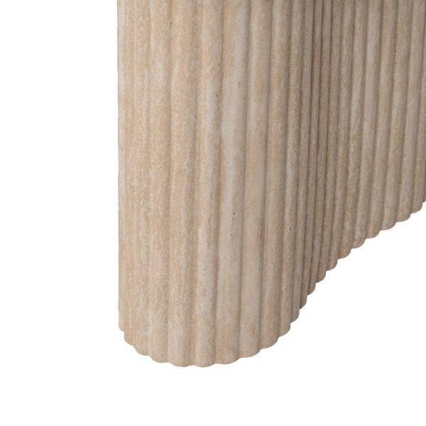 MESA CENTRO BEIGE PIEDRA MDF DECORACIÓN 120 X 60 X 46 CM