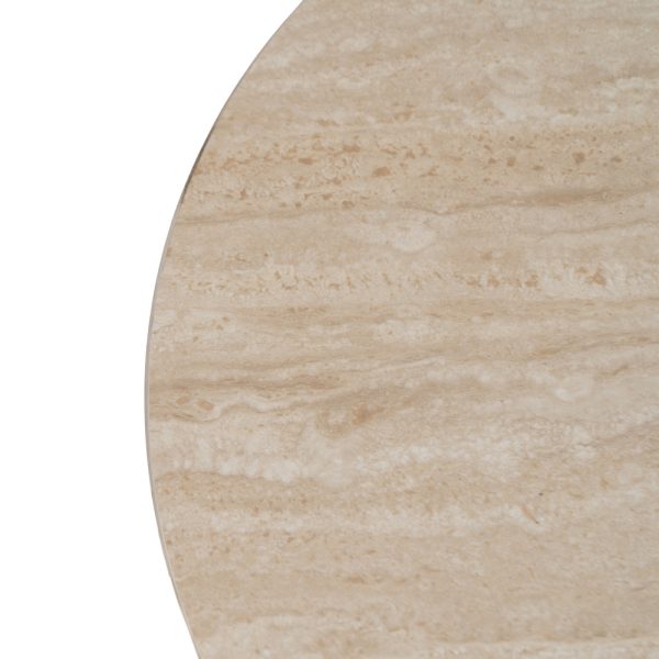 MESA CENTRO BEIGE PIEDRA MDF DECORACIÓN 90 X 90 X 45 CM