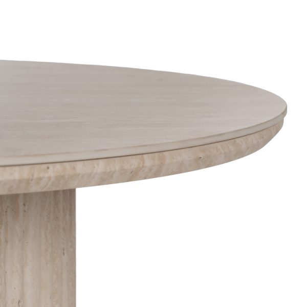 MESA CENTRO BEIGE PIEDRA MDF DECORACIÓN 90 X 90 X 45 CM