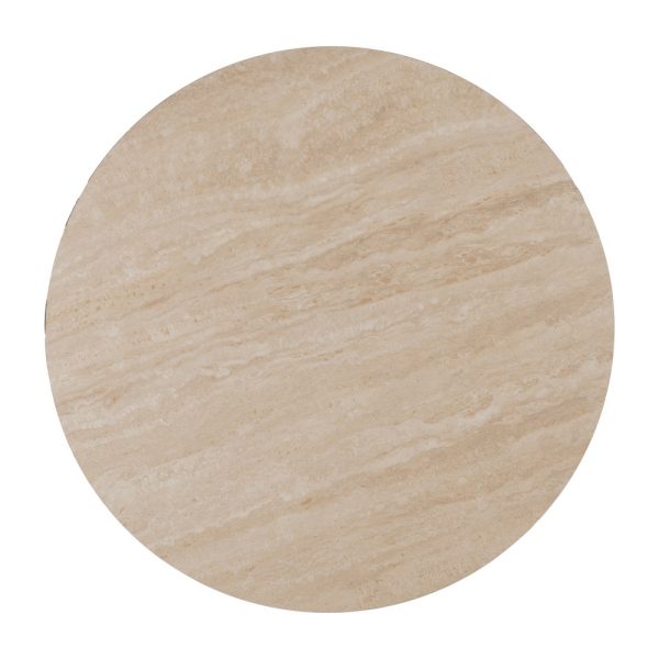 MESA CENTRO BEIGE PIEDRA MDF DECORACIÓN 90 X 90 X 45 CM