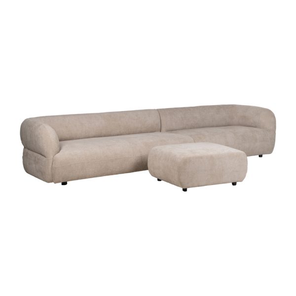 PUF BEIGE TEJIDO SALÓN 66 X 87 X 39 CM