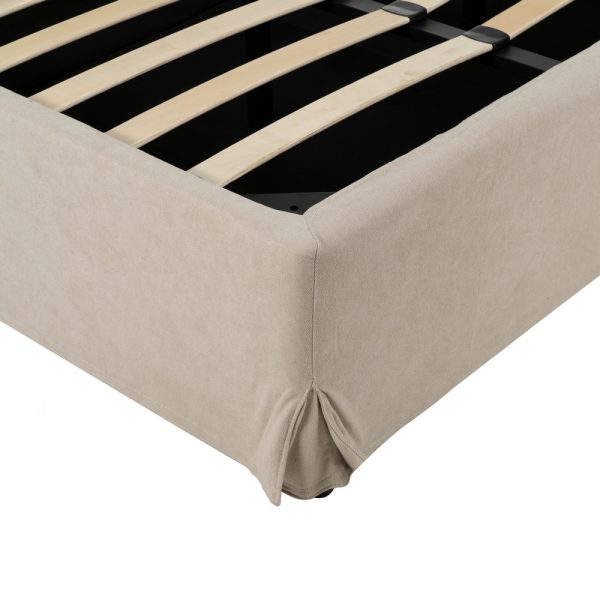 613735-07 CAMA CANAPÉ BEIGE TEJIDO DORMITORIO 196 X 215 X 96 CM