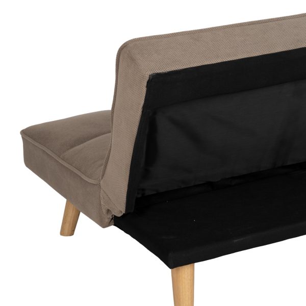 SOFÁ-CAMA BEIGE MADERA DECORACIÓN 175 X 84 X 73 CM