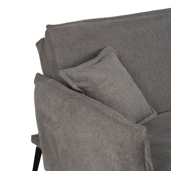 SOFÁ-CAMA GRIS TEJIDO-METAL SALÓN 214 X 106 X 84 CM