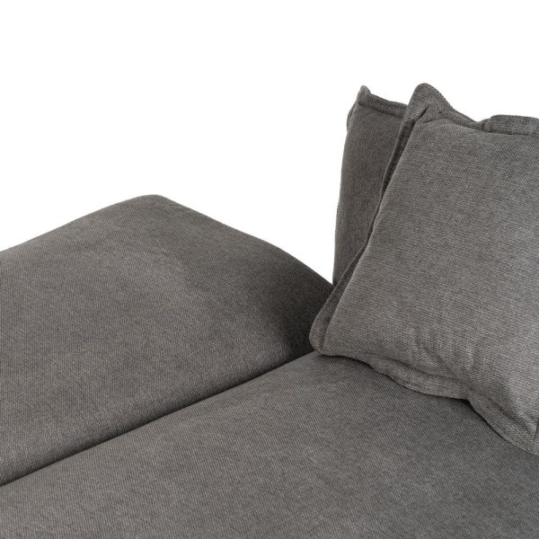 SOFÁ-CAMA GRIS TEJIDO-METAL SALÓN 214 X 106 X 84 CM