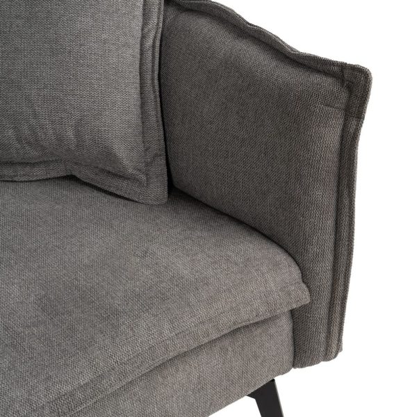 SOFÁ-CAMA GRIS TEJIDO-METAL SALÓN 214 X 106 X 84 CM