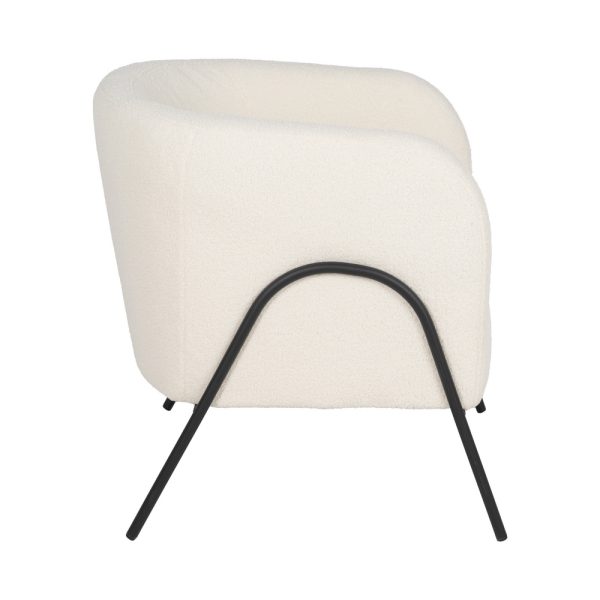 SILLÓN BLANCO TEJIDO-METAL SALÓN 68 X 66 X 74 CM