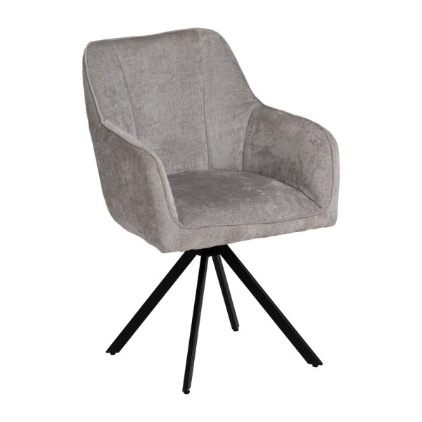 614610-01 SILLA BRAZOS GRIS CLARO TEJIDO-METAL 58 X 58 X 83 CM