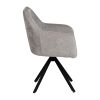 614610-02 SILLA BRAZOS GRIS CLARO TEJIDO-METAL 58 X 58 X 83 CM