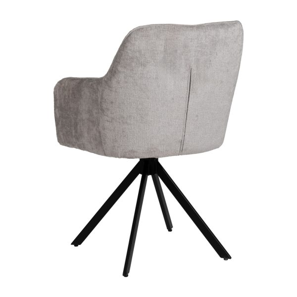 614610-03 SILLA BRAZOS GRIS CLARO TEJIDO-METAL 58 X 58 X 83 CM