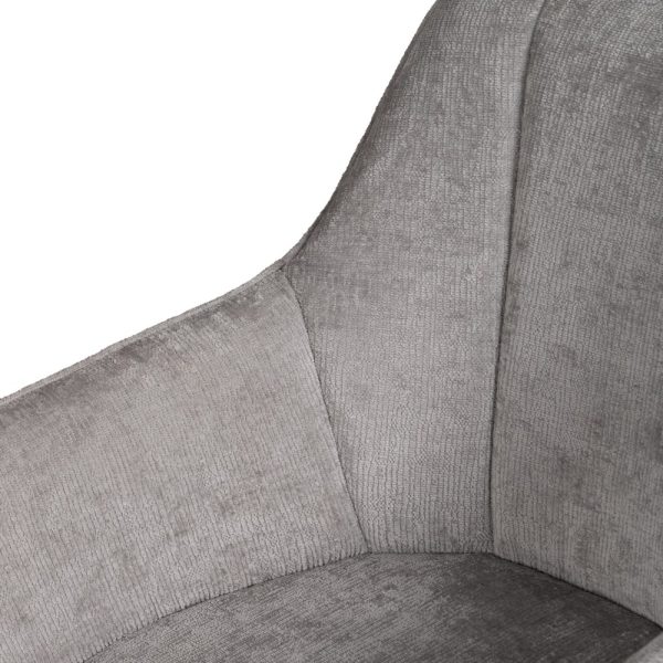 614610-05 SILLA BRAZOS GRIS CLARO TEJIDO-METAL 58 X 58 X 83 CM