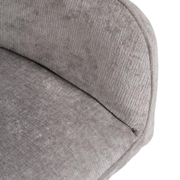 614610-06 SILLA BRAZOS GRIS CLARO TEJIDO-METAL 58 X 58 X 83 CM