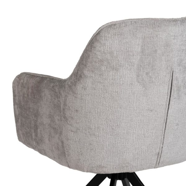 614610-07 SILLA BRAZOS GRIS CLARO TEJIDO-METAL 58 X 58 X 83 CM