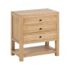 MESITA NATURAL MADERA MINDI DORMITORIO 60 X 35 X 65 CM