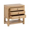 MESITA NATURAL MADERA MINDI DORMITORIO 60 X 35 X 65 CM
