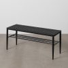 BANCO NEGRO CUERDA-METAL 100 X 35 X 46 CM