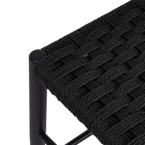 BANCO NEGRO CUERDA-METAL 100 X 35 X 46 CM