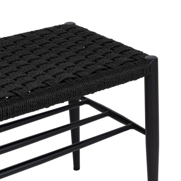 BANCO NEGRO CUERDA-METAL 100 X 35 X 46 CM