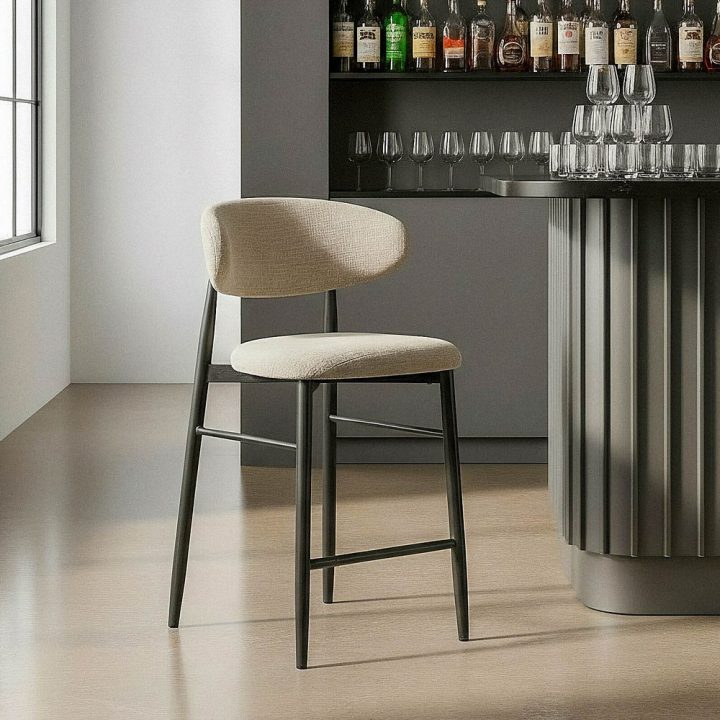 TABURETE 65CM GRIS TEJIDO-METAL 53 X 52 X 95 CM