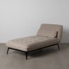 CHAISE-LOUNGER TAUPE TEJIDO-METAL 168 X 90 X 82 CM