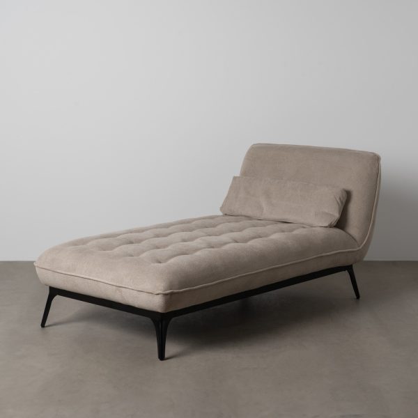 CHAISE-LOUNGER TAUPE TEJIDO-METAL 168 X 90 X 82 CM