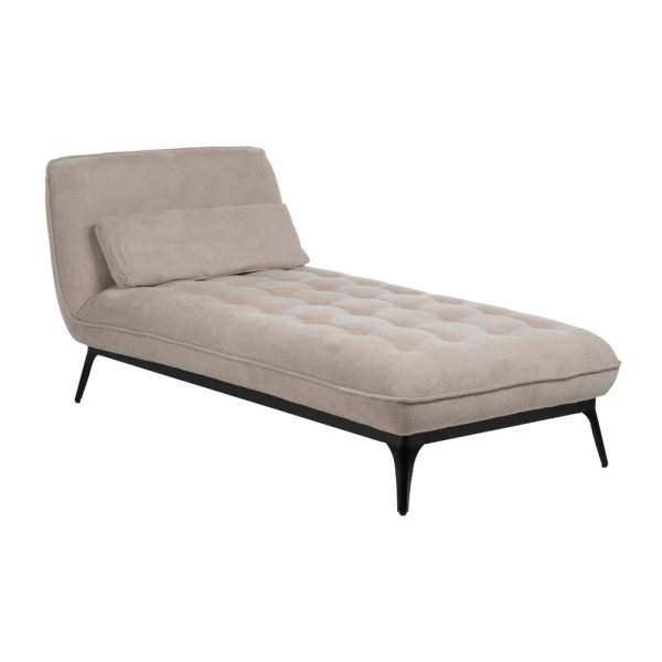CHAISE-LOUNGER TAUPE TEJIDO-METAL 168 X 90 X 82 CM