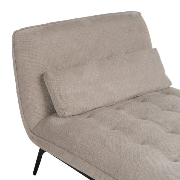 CHAISE-LOUNGER TAUPE TEJIDO-METAL 168 X 90 X 82 CM