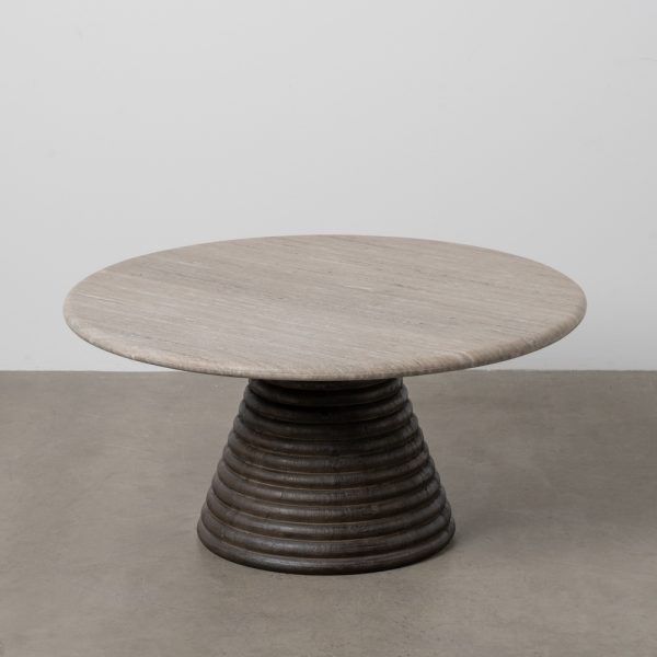 MESA CENTRO MÁRMOL/MADERA SALÓN 90 X 90 X 43 CM