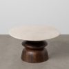 MESA CENTRO MÁRMOL/MADERA SALÓN 75 X 75 X 39 CM
