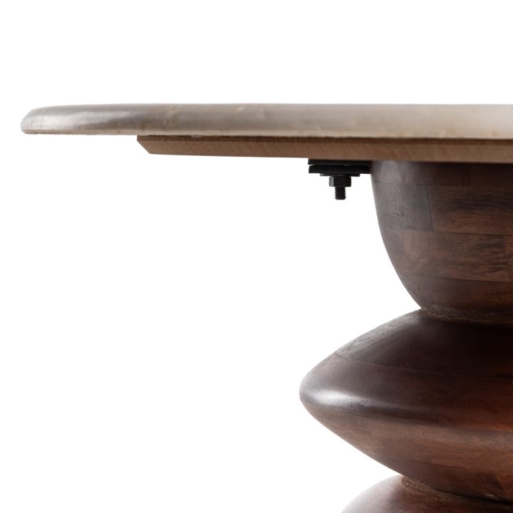 MESA CENTRO MÁRMOL/MADERA SALÓN 75 X 75 X 39 CM