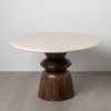 MESA COMEDOR MÁRMOL/MADERA SALÓN 120 X 120 X 76 CM