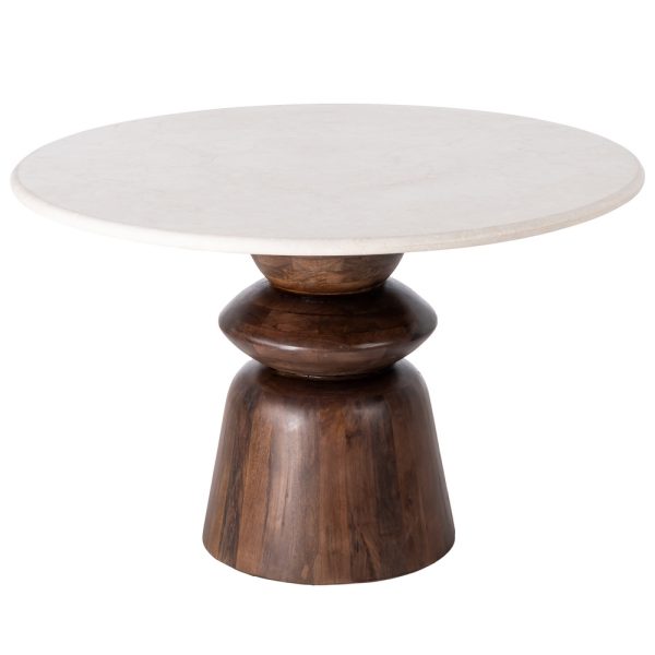 MESA COMEDOR MÁRMOL/MADERA SALÓN 120 X 120 X 76 CM