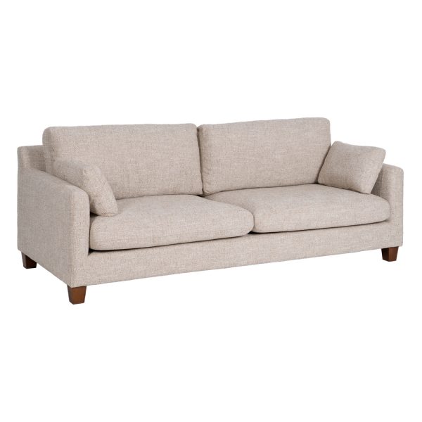 SOFÁ 3 PLAZAS BEIGE TEJIDO-MADERA 221 X 90 X 87 CM