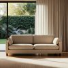 SOFÁ 3 PLAZAS BEIGE TEJIDO-MADERA 221 X 90 X 87 CM