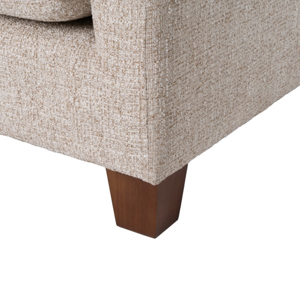 SOFÁ 3 PLAZAS BEIGE TEJIDO-MADERA 221 X 90 X 87 CM