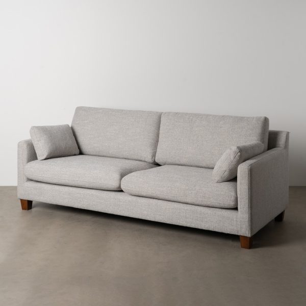 SOFÁ 3 PLAZAS GRIS TEJIDO-MADERA 221 X 90 X 87 CM