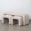 S/3 BANCO BEIGE DM-TEJIDO 126 X 43 X 50 CM