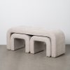 S/3 BANCO BEIGE DM-TEJIDO 126 X 43 X 50 CM