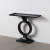 CONSOLA NEGRO METAL-CRISTAL 90 X 32 X 80 CM